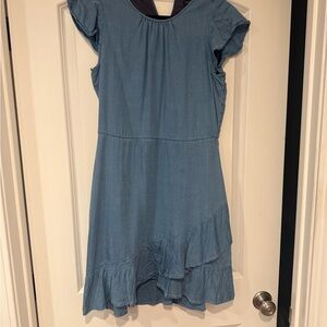 Banana Republic Blue Jean Ruffle Dress